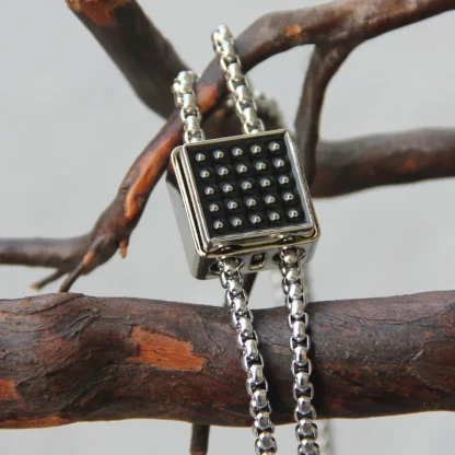 Minimalist Square Bolo Tie with Box Chain