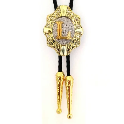 Luxury Retro Bolo Tie with Initial Letter - Image 15