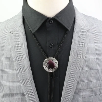 Dapper Western Tie with Elegant Edge Design - Image 2