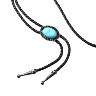 Turquoise Color Gemstone-like Bolo Tie