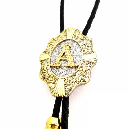 Luxury Retro Bolo Tie with Initial Letter - Image 3