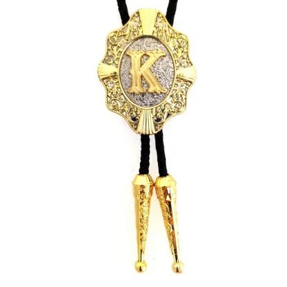 Luxury Retro Bolo Tie with Initial Letter - Image 14