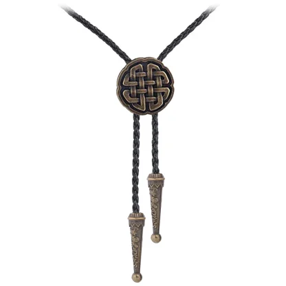 Round Western Tie with Celtical Knot Design - Image 8