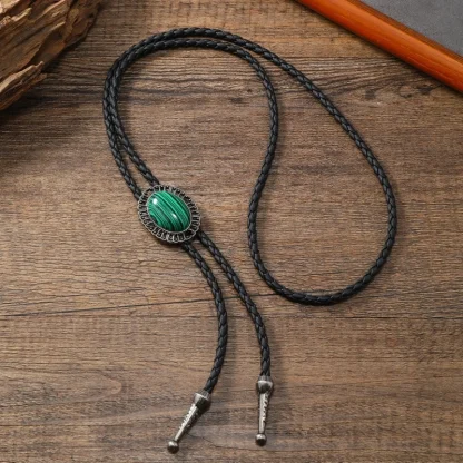 Turquoise Color Gemstone-like Bolo Tie - Image 6
