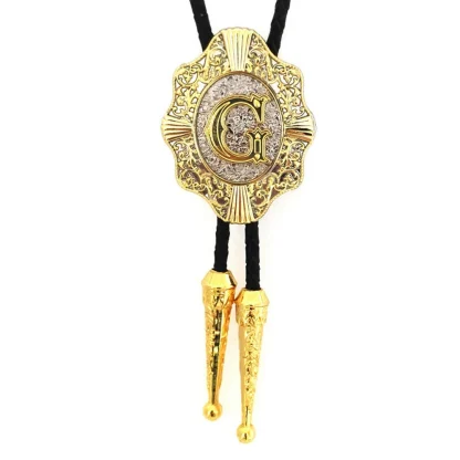 Luxury Retro Bolo Tie with Initial Letter - Image 10