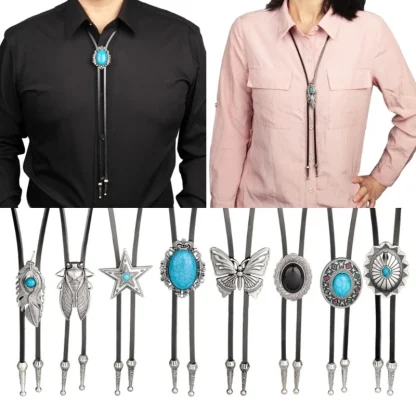 Turquoise Color Western Tie with Stylish Design - Image 11