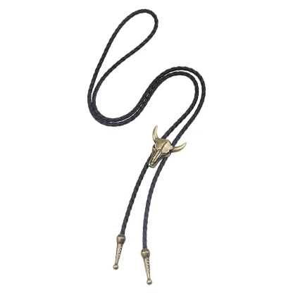 Western Tie with Bull Head Shape Pendant - Image 3