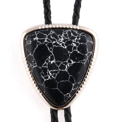 Shield Bolo Tie with Marble Pattern Design - Image 11